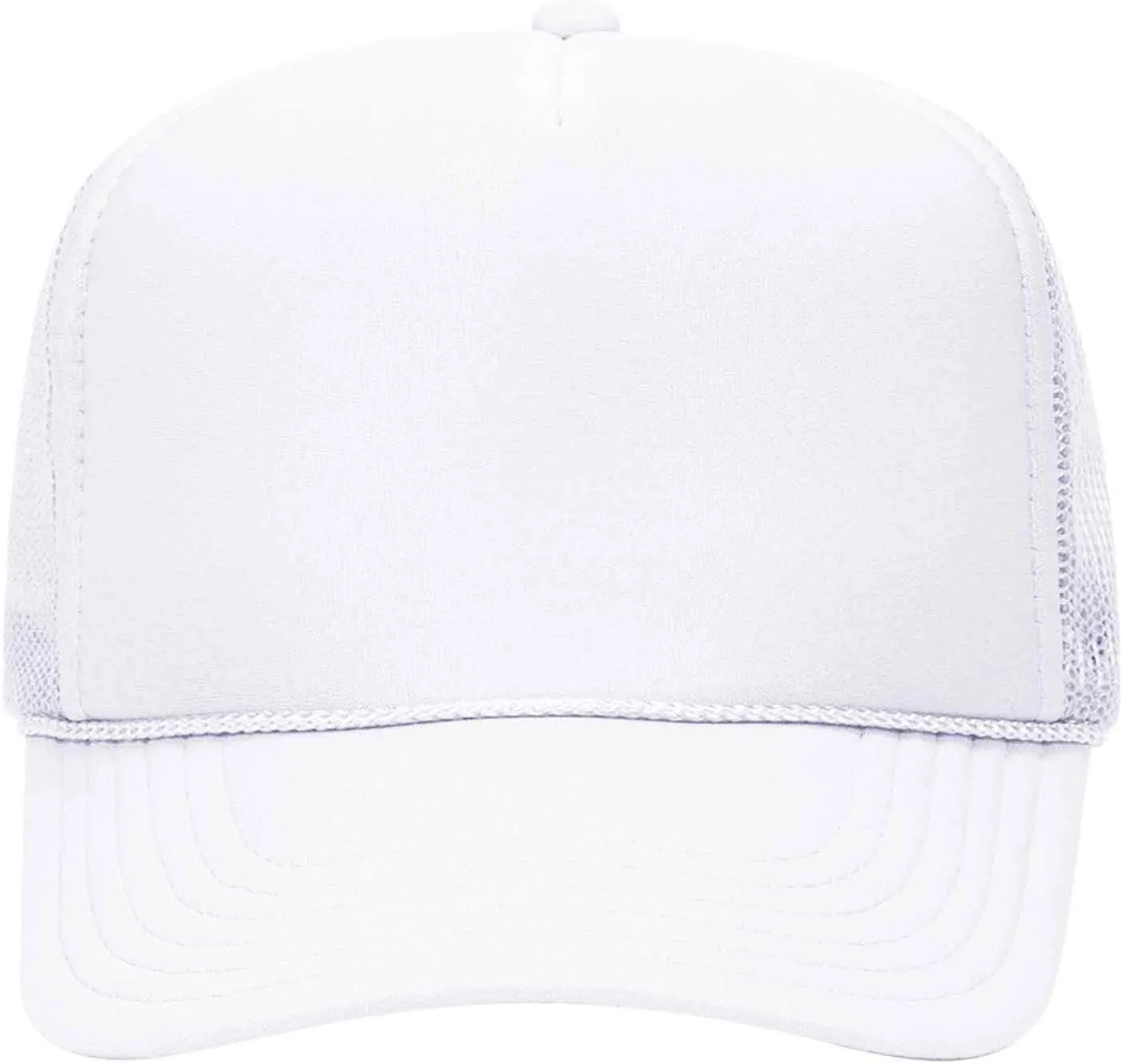 OTTO Wholesale 12 x Polyester Foam Front 5 Panel High Crown Mesh Back Trucker Hat - (12 Pcs)