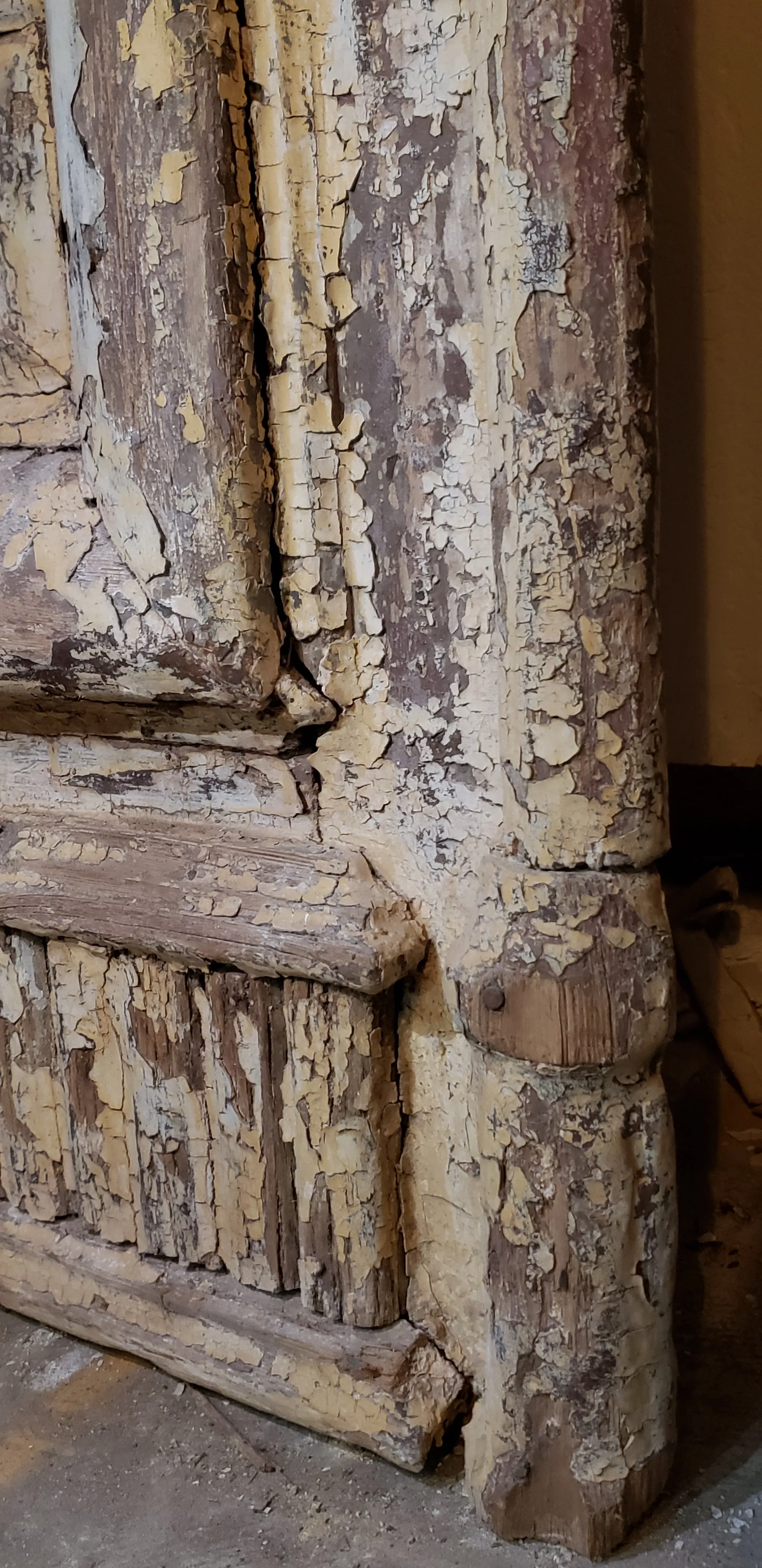 Pair of Distressed Wood Carved Antique Doors