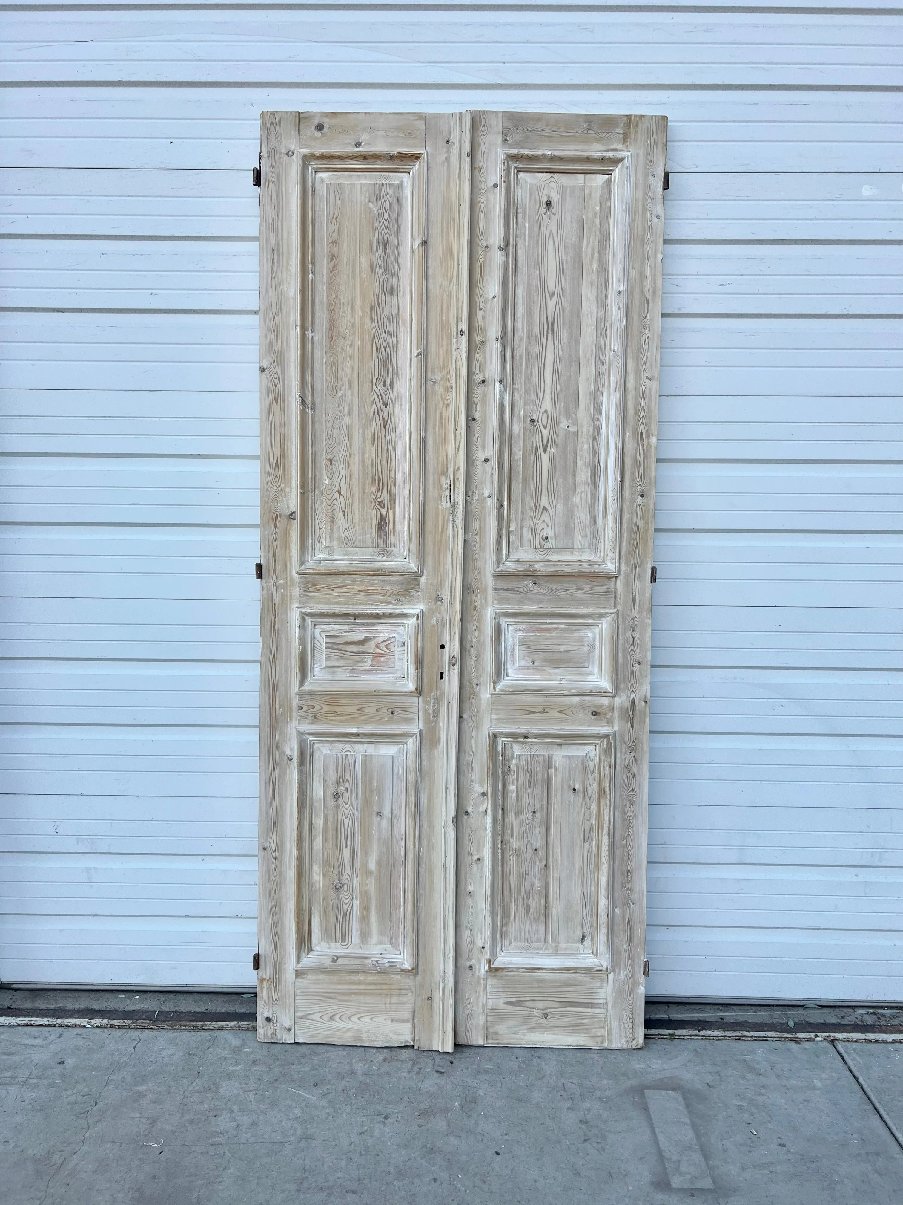 Pair of Washed Antique Wood Panel Doors
