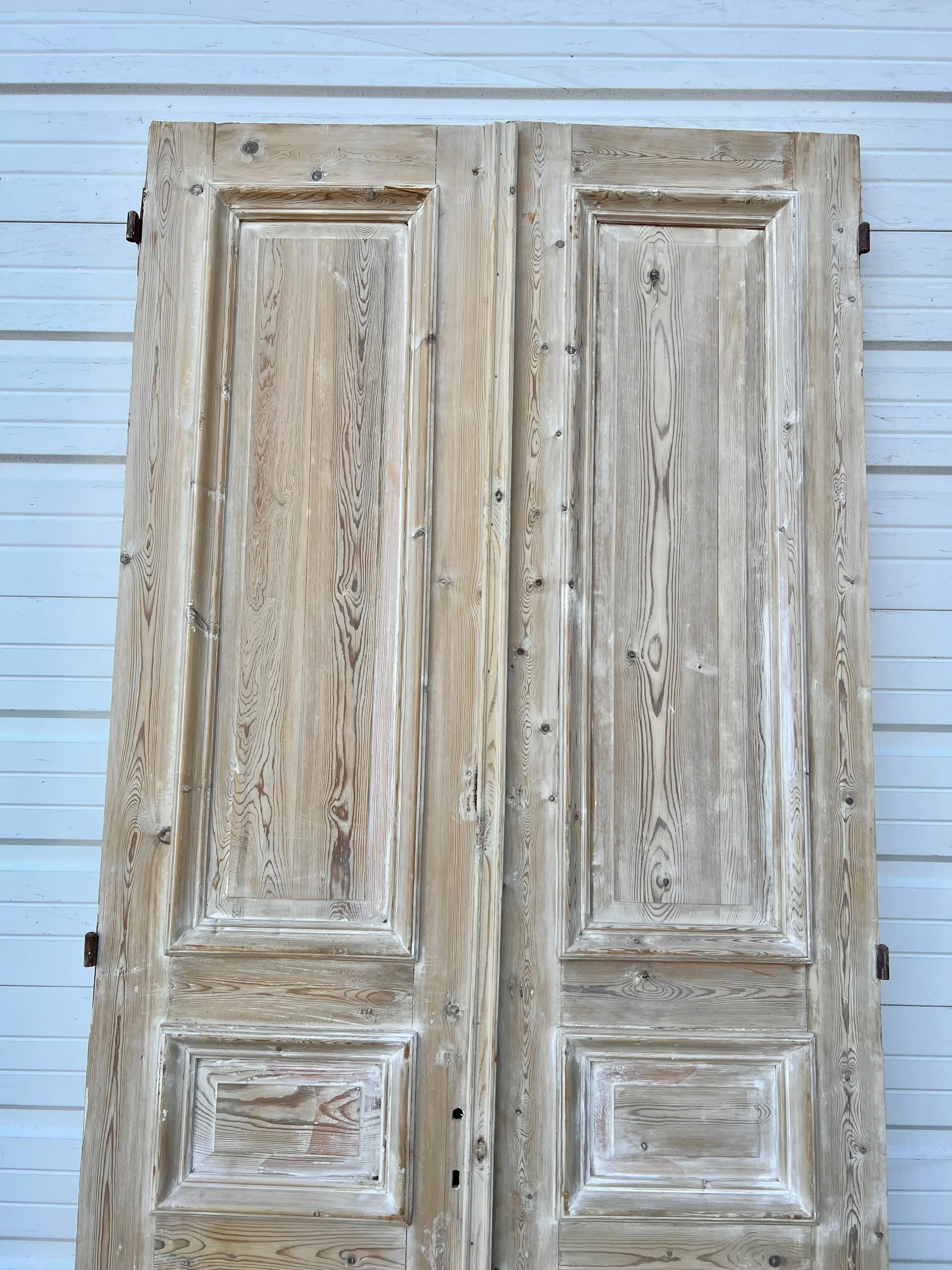 Pair of Washed Antique Wood Panel Doors