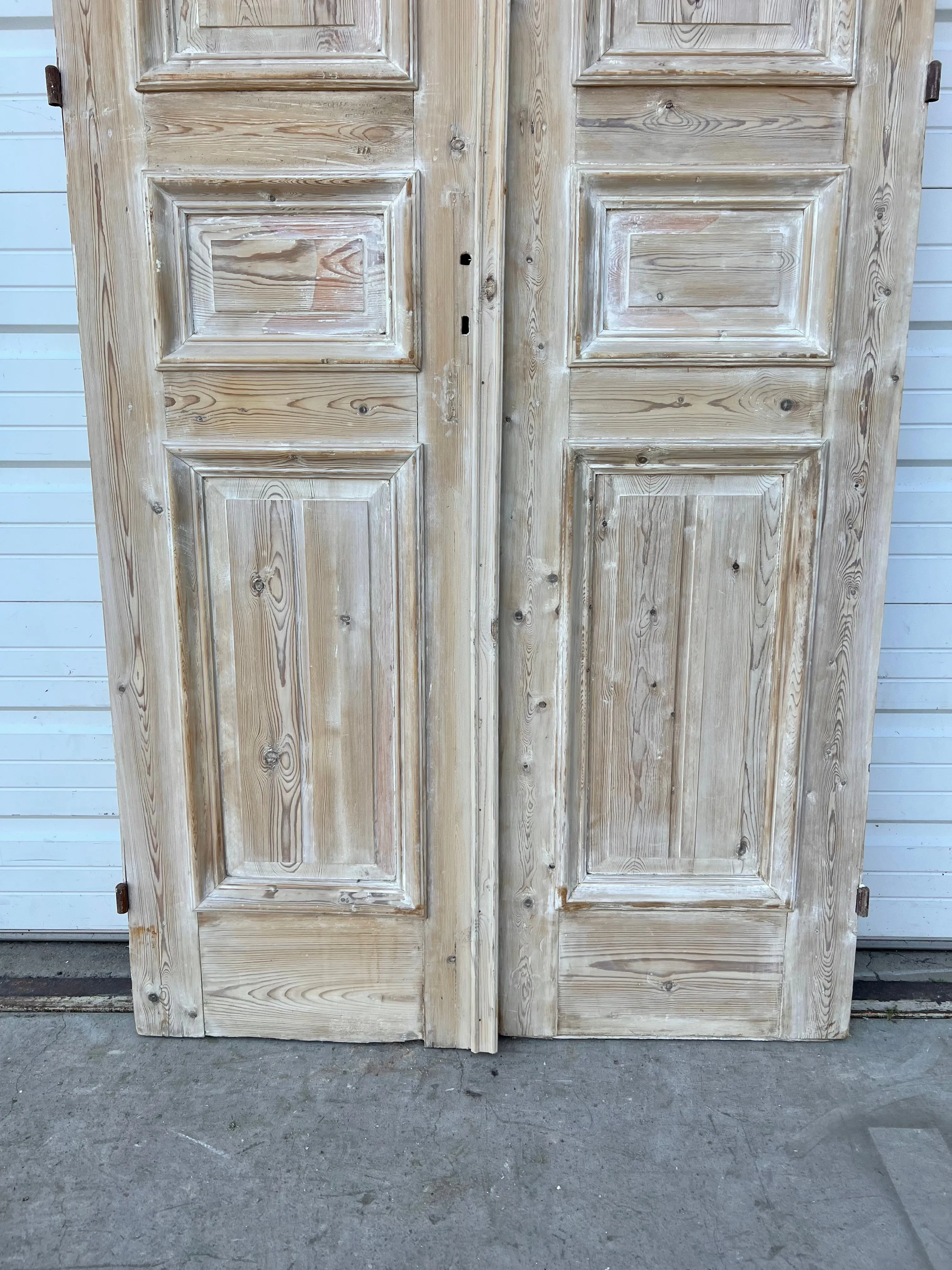 Pair of Washed Antique Wood Panel Doors
