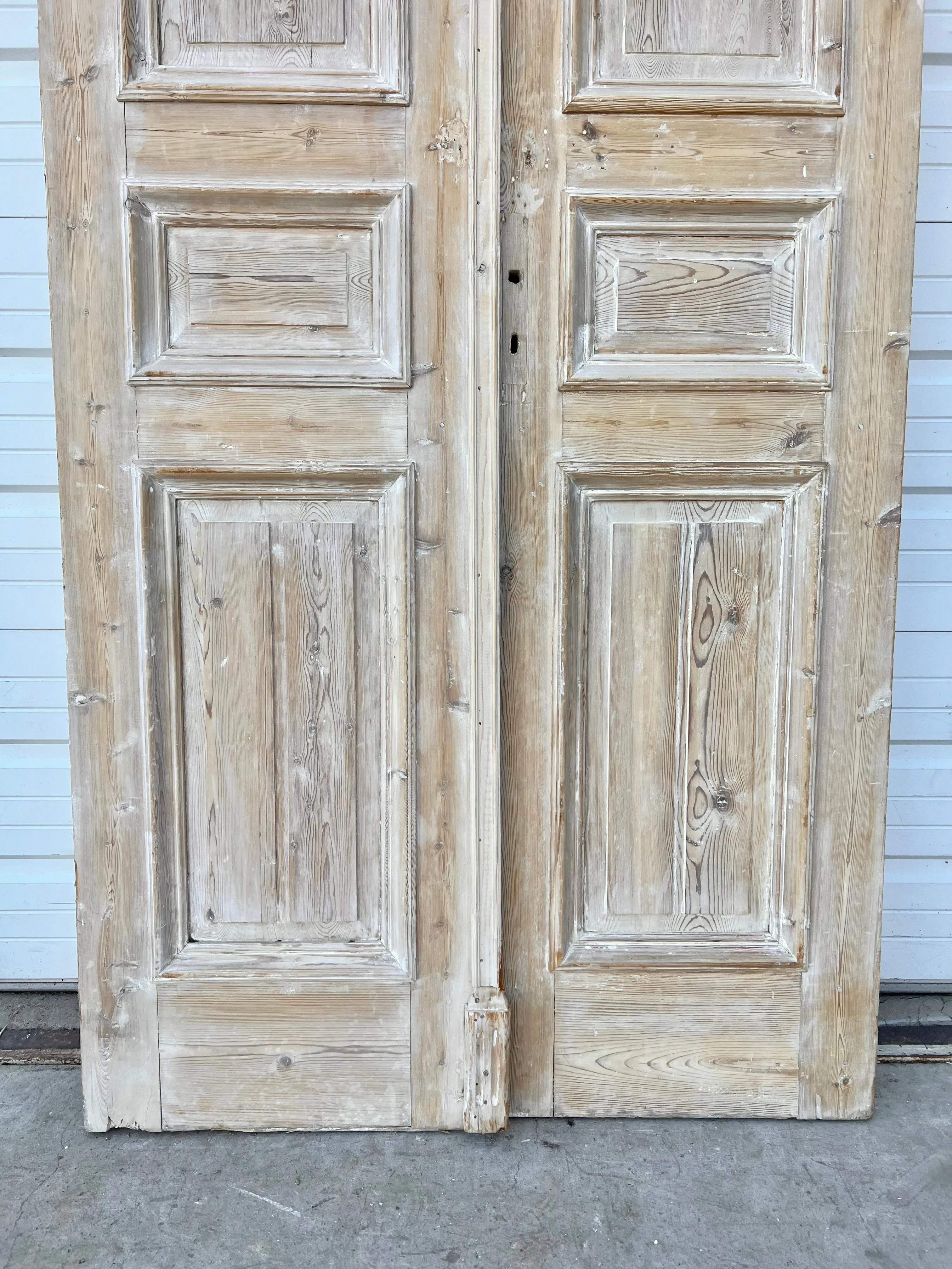 Pair of Washed Antique Wood Panel Doors