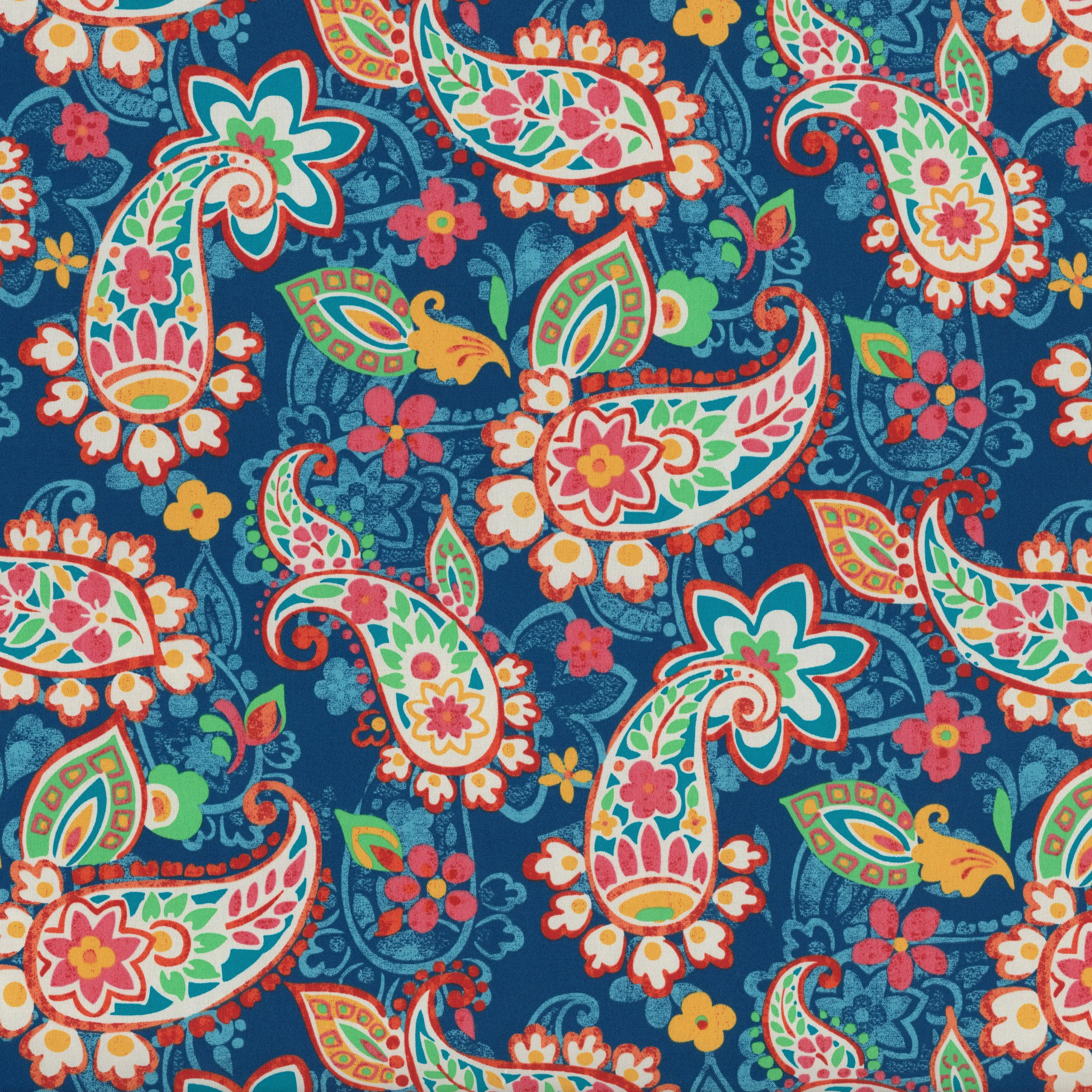 Paisley Party Blue Bench Cushion