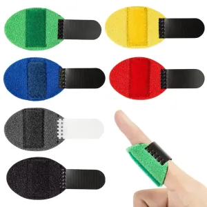 Ponpon 6Pcs Finger Splints for Trigger Finger Thumb Splints Finger Brace Index Finger Support for Broken Strained Arthritis (Black Red Dark Blue Dark Grey Yellow Dark Green (6Pcs))