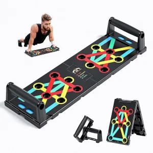 Push Up Board Exercise & Fitness Portable Foldable Strength Training Pushup Stands Home Workout Equipment Multi-Functional Fitness Floor Chest Muscle Exercise for Man and Women