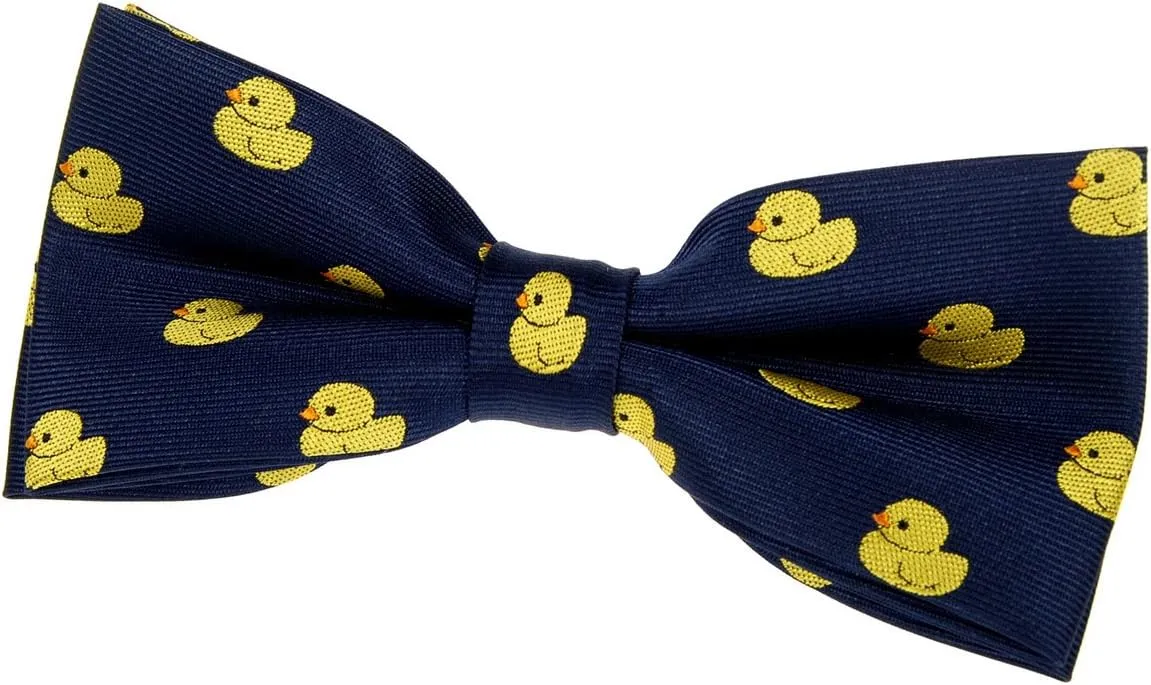 Retreez Classic Rubber Duck Woven Pre-tied Bow Tie (4.5")