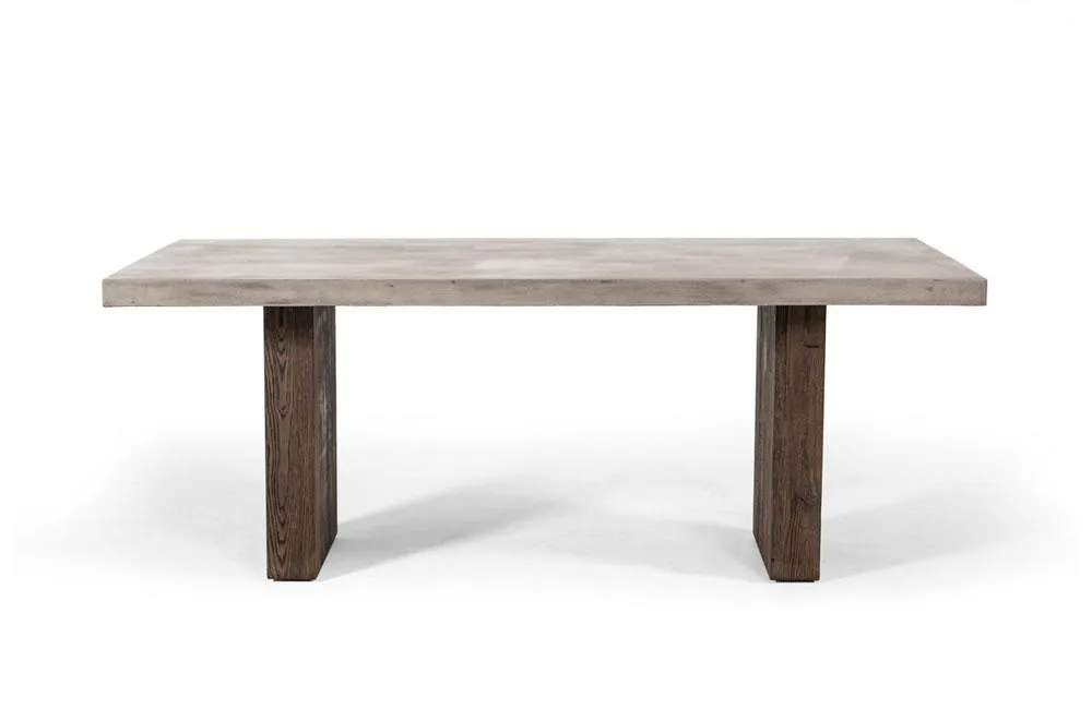 Rime Modern Concrete & Oak Dining Table