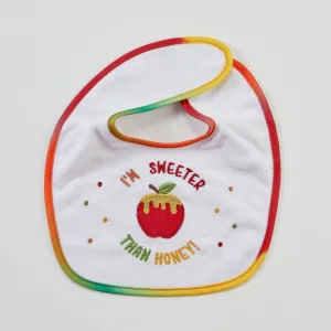 Rosh Hashanah Bib, Embroidered, Cotton/poly, 9" X 11", Carded
