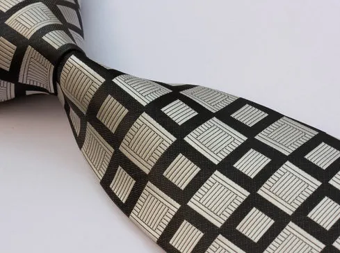 Silver & Black Squares Tie