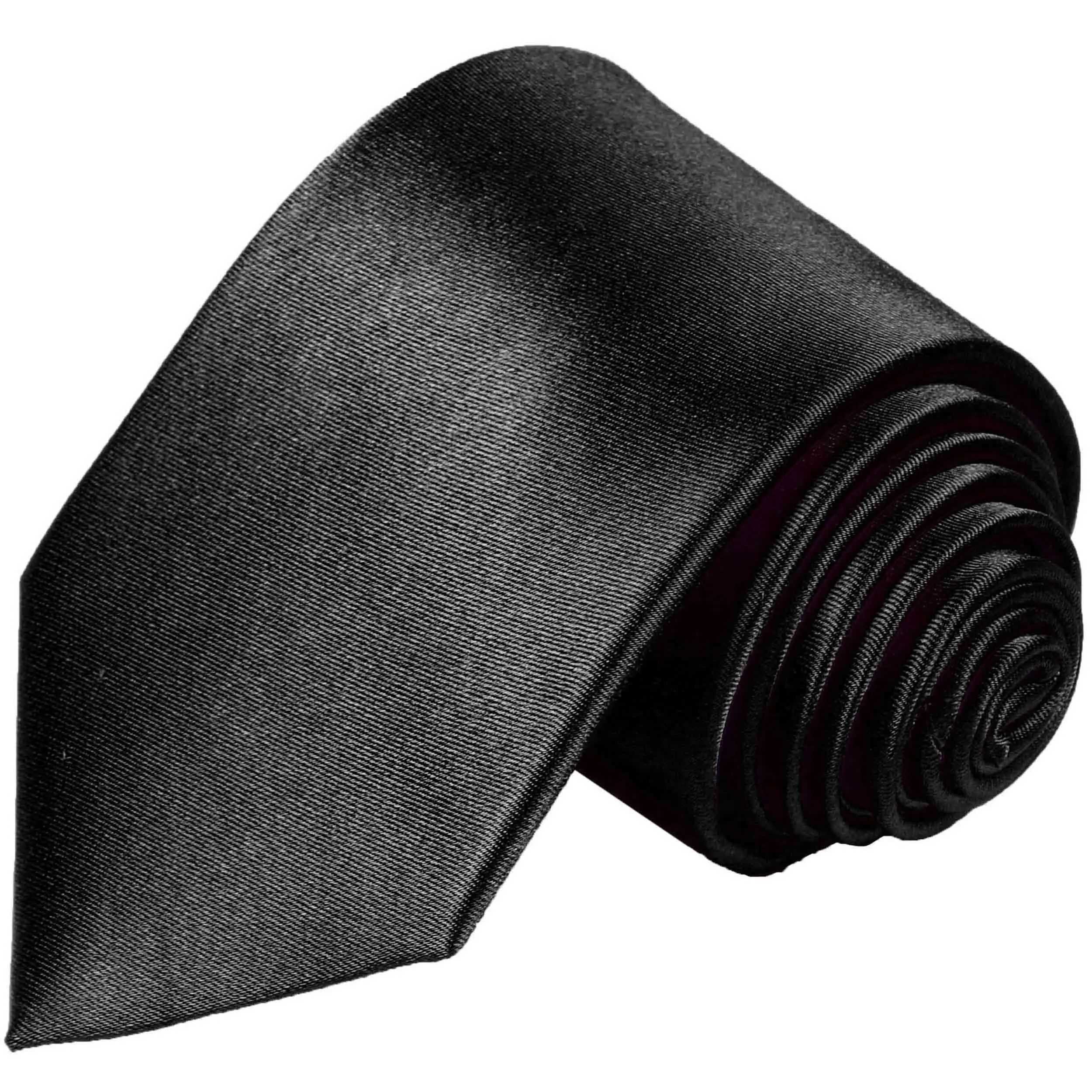Solid Black Boys Silk Tie by Paul Malone