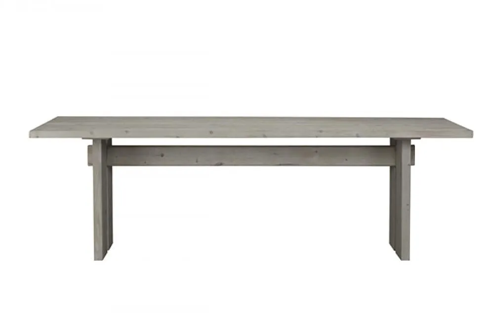 Solid White Pine Wood Rectangle Trestle Dining Table Light Grey Wash Finish 94 inch