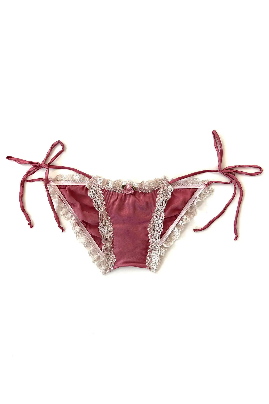 Sonnet Tie Panty in Rose Silk Charmeuse