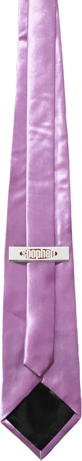 Soophen Mens Necktie 3.75" Tie Solid Color Ties