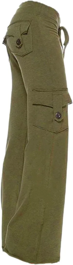 Sweatpants for Women Wide Leg Cargo Pants High Rise Yoga Leggings with Pockets Plus Size Y2K Drawstring Straight Leg Pants