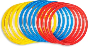 Trademark Innovations Speed & Agility Training Rings - Set of 12-12" Outer Diameter (Yellow/Blue/Red)