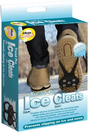 Tread Pro Unisex Ice Cleats 1-Size Fits All Black - Case of: 1