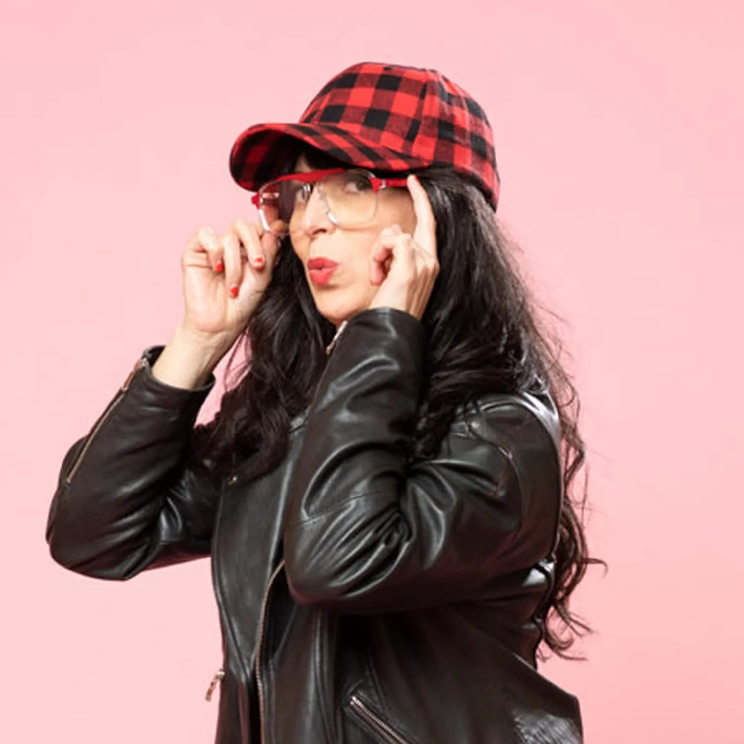 Unisex Buffalo-Plaid Baseball-Hat Red-Black-Check Ball-Cap for Women Men