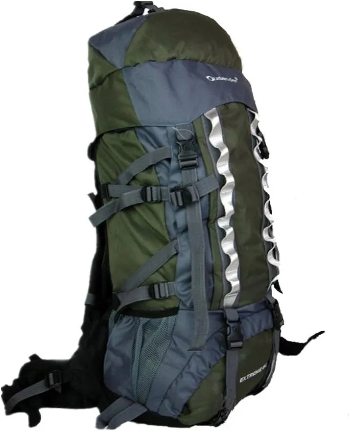 UNISTRENGH 80L Internal Frame Backpacks Outdoor Nylon Hiking Backpack Water-resistant Trekking Bag with Rain Cover for Camping Mountaineering Traveling (Army Green)