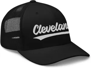 Vintage Cleveland Script Mesh Retro Cleveland Trucker Hat Cap