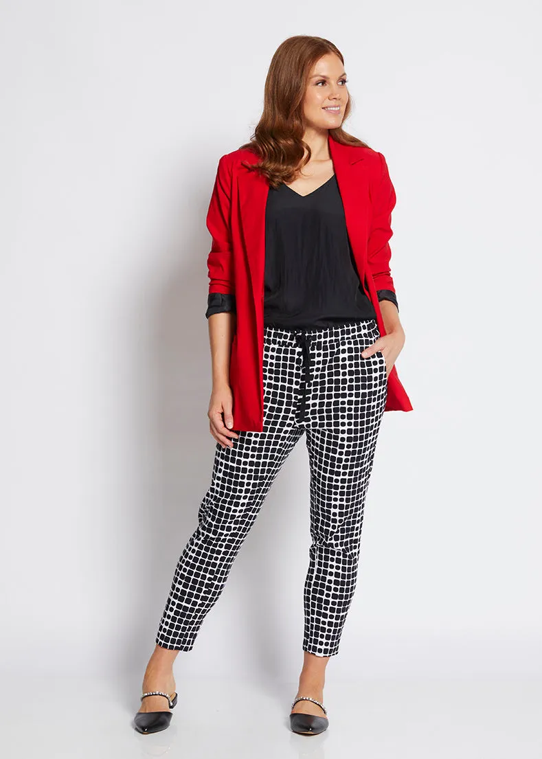Weekend printed bengaline drawstring pant in Stark Black print