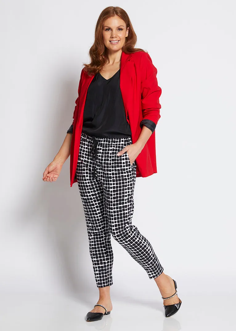 Weekend printed bengaline drawstring pant in Stark Black print