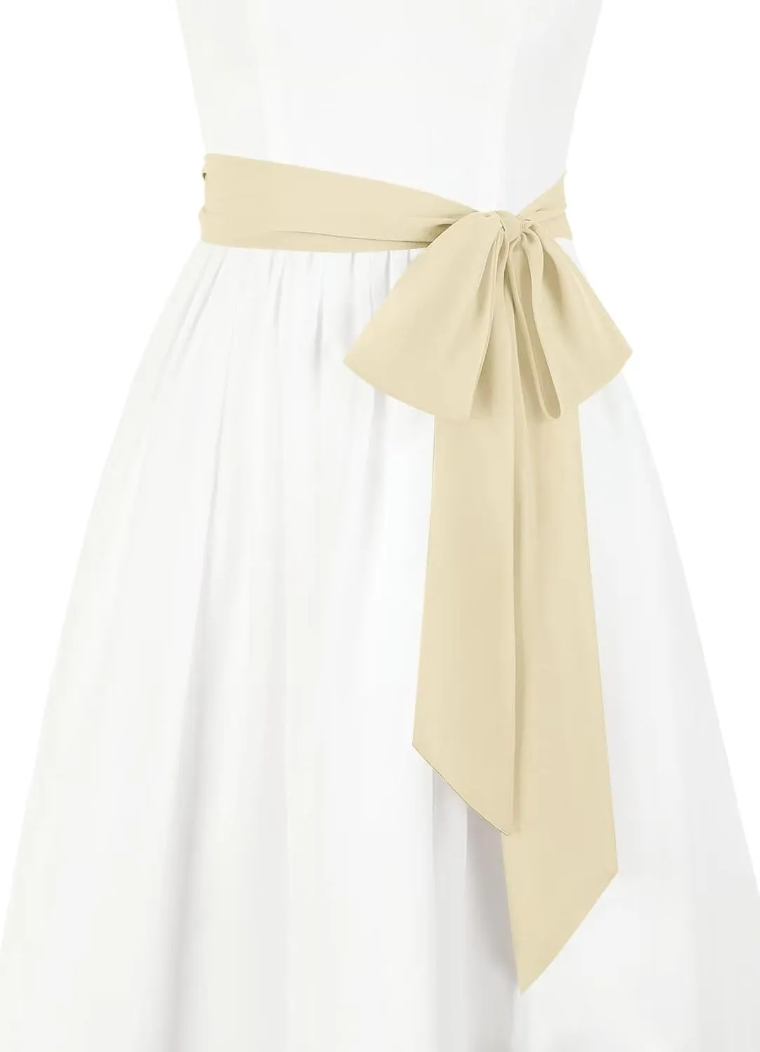 Women's Long Chiffon Sash Waist Belt For Bridal Wedding Bridesmaid Prom Formal Special Occasion Dresses Belt 3'' Wide